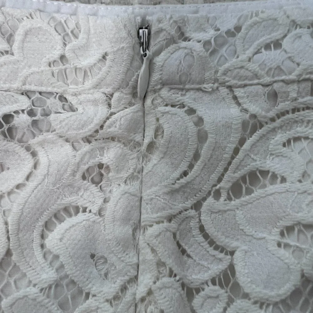 Topshop Cream Lace Skirt - Picture 3 of 6